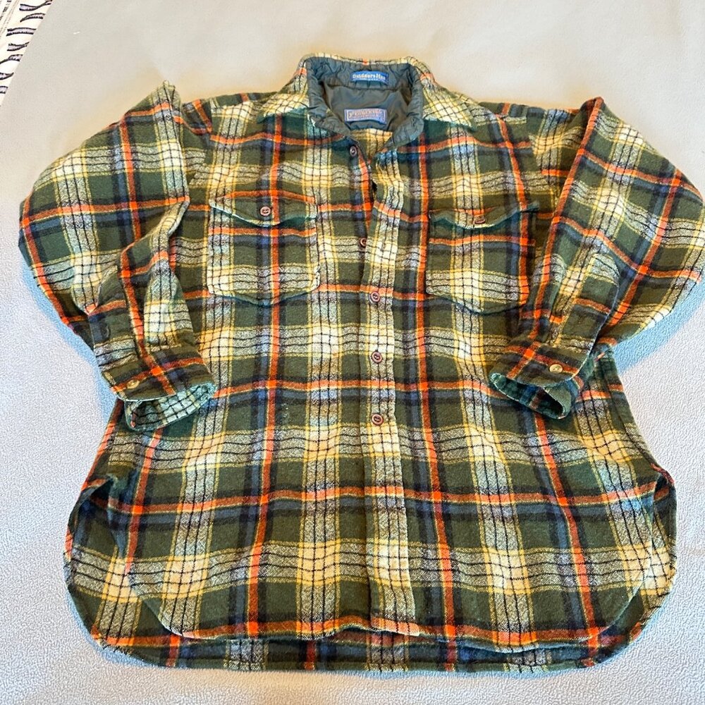 Vintage Pendleton Shirt Mens Large Outdoors Man Wool Plaid USA Made Grandpacore